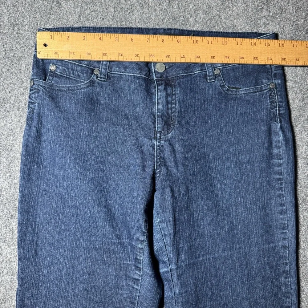 PrAna Jeans Women 10/30 Tall Inseam Blue Mid Rise Straight Organic Cotton Blend